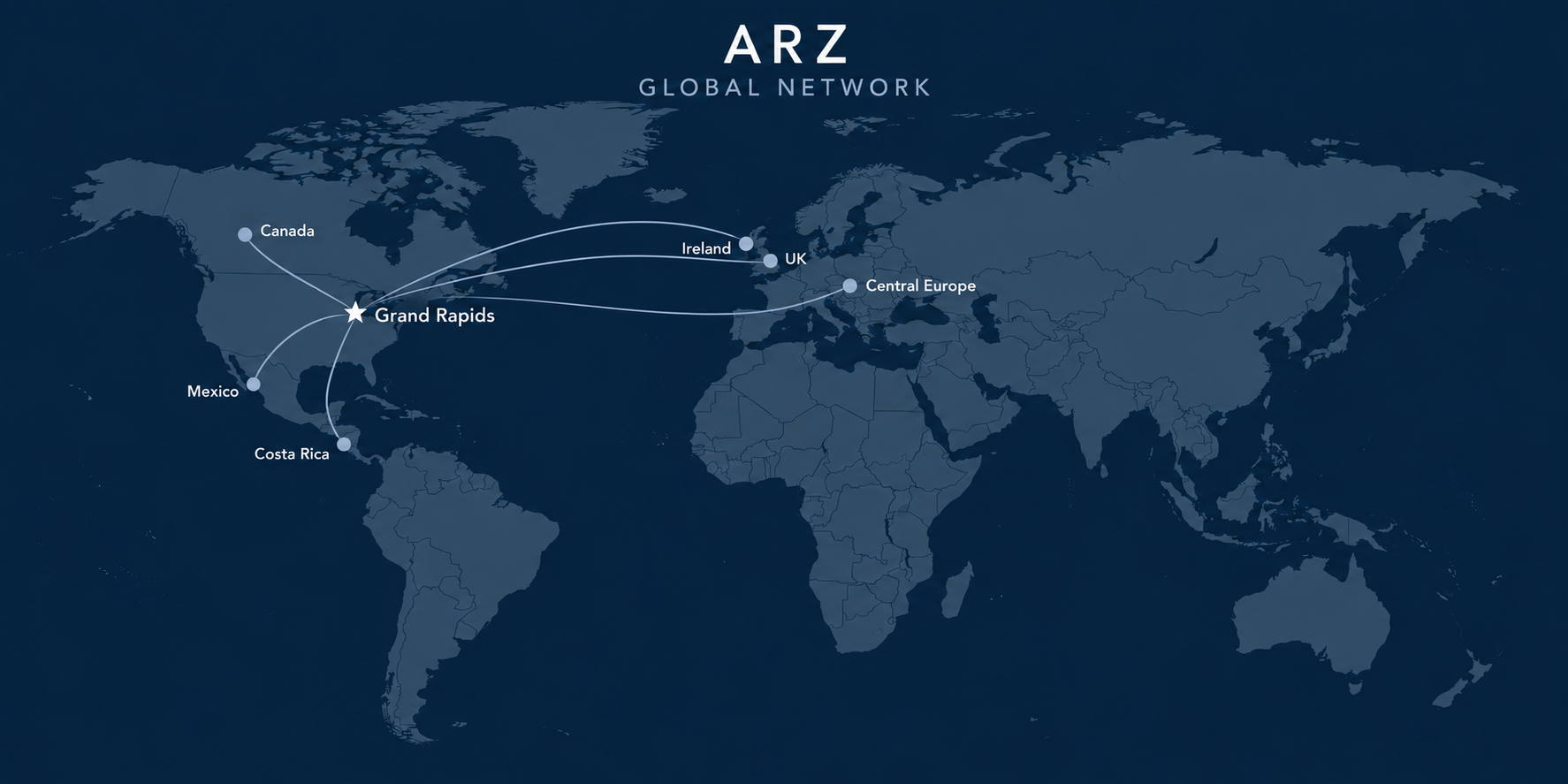 ARZ Consulting global partner network map